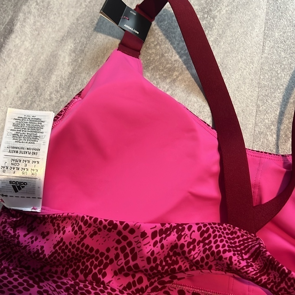 Adidas Light Support Sports Bra XL cups A-C pink & maroon racerback - Picture 7 of 8